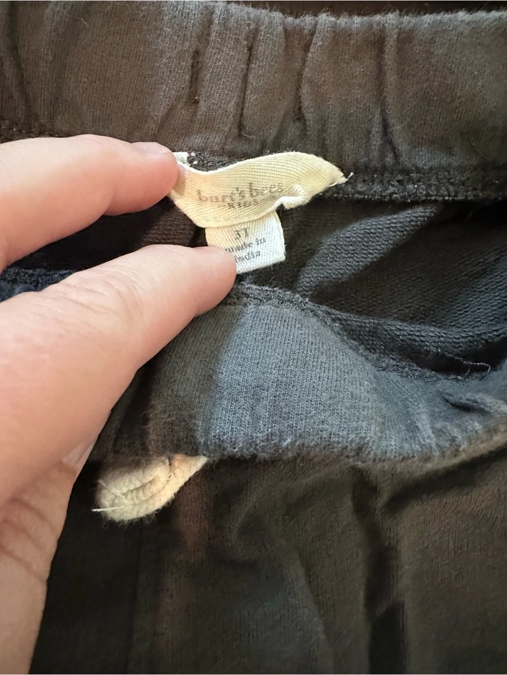 Burts Bees Quilted Black Kids Pullover & Jogger Set